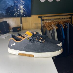Puma Black and Tan Low-Profile Sneakers